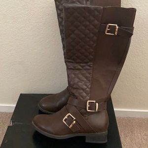 Wide width Brown Quilted Boot 7W